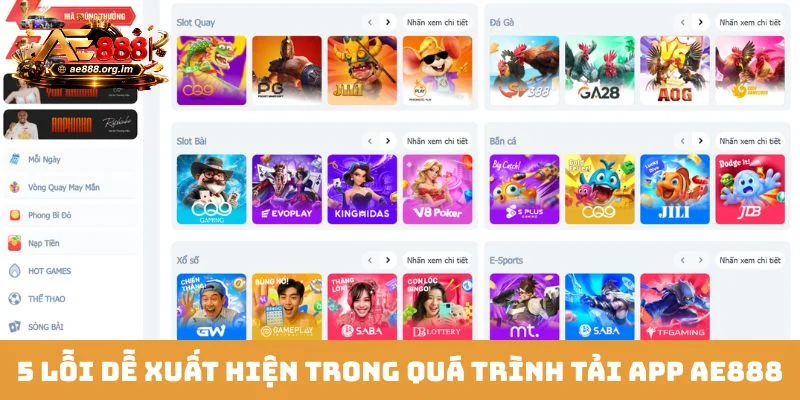 5 lỗi dễ xuất hiện trong quá trình tải app AE888